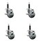 Service Caster 3'' SS Gray Poly Swivel 3/4'' Expanding Stem Caster Set with Brake, 4PK SCC-SSEX20S314-PPUB-TLB-34-4 - alternate 1